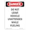 Signmission OSHA Danger, 5" Width, Decal, 5" W, 7" L, Portrait, Portrait Do Not Leave Vehicle Unattended OS-DS-D-57-V-2066 - alternate 1